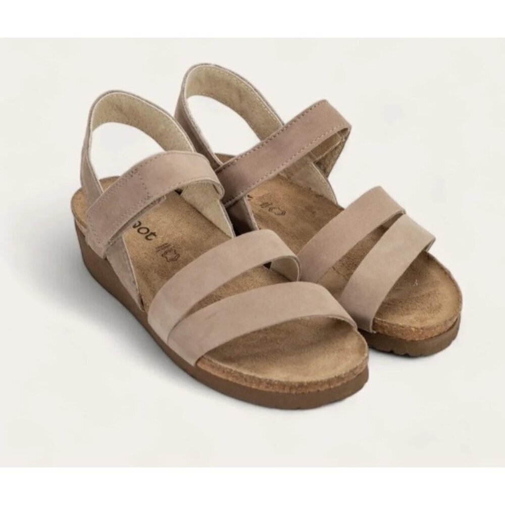 NAOT Kayla Leather Comfort Sandals Beige Taupe Cork Footbed Women EU 41 US 10 - Picture 2 of 14
